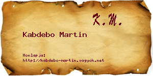Kabdebo Martin névjegykártya