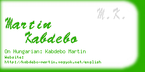 martin kabdebo business card